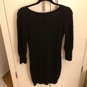 Ralph Lauren Rugby Black Cable Knit Sweater Dress